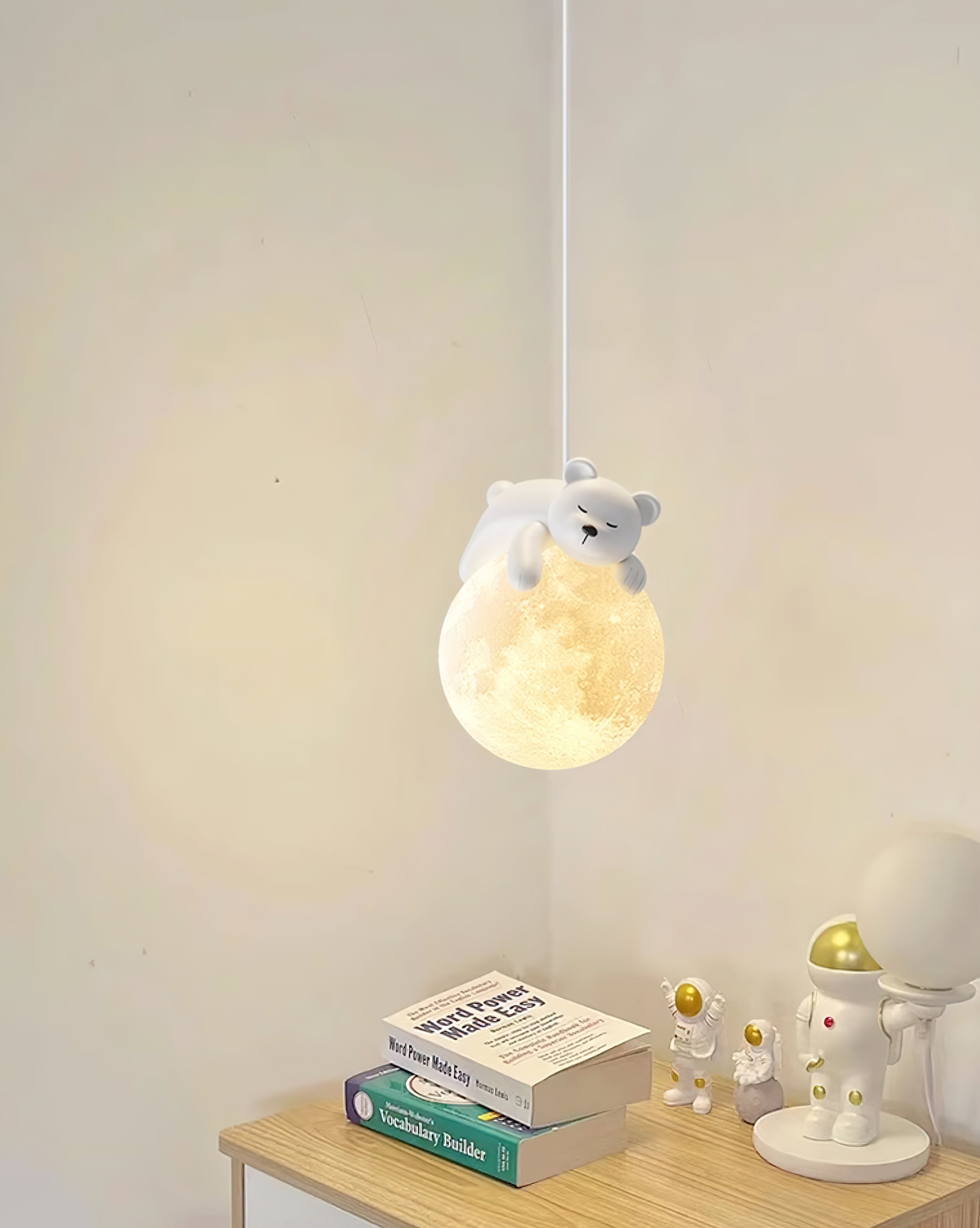 Crèmekleurige hanglamp met dierenmotief HL1189