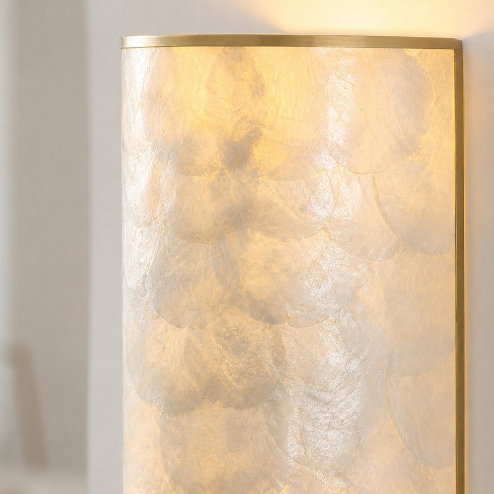 Nacrelith Capiz schelp wandlamp met gelaagde textuur - Moderne wandlamp voor de woonkamer HL3548
