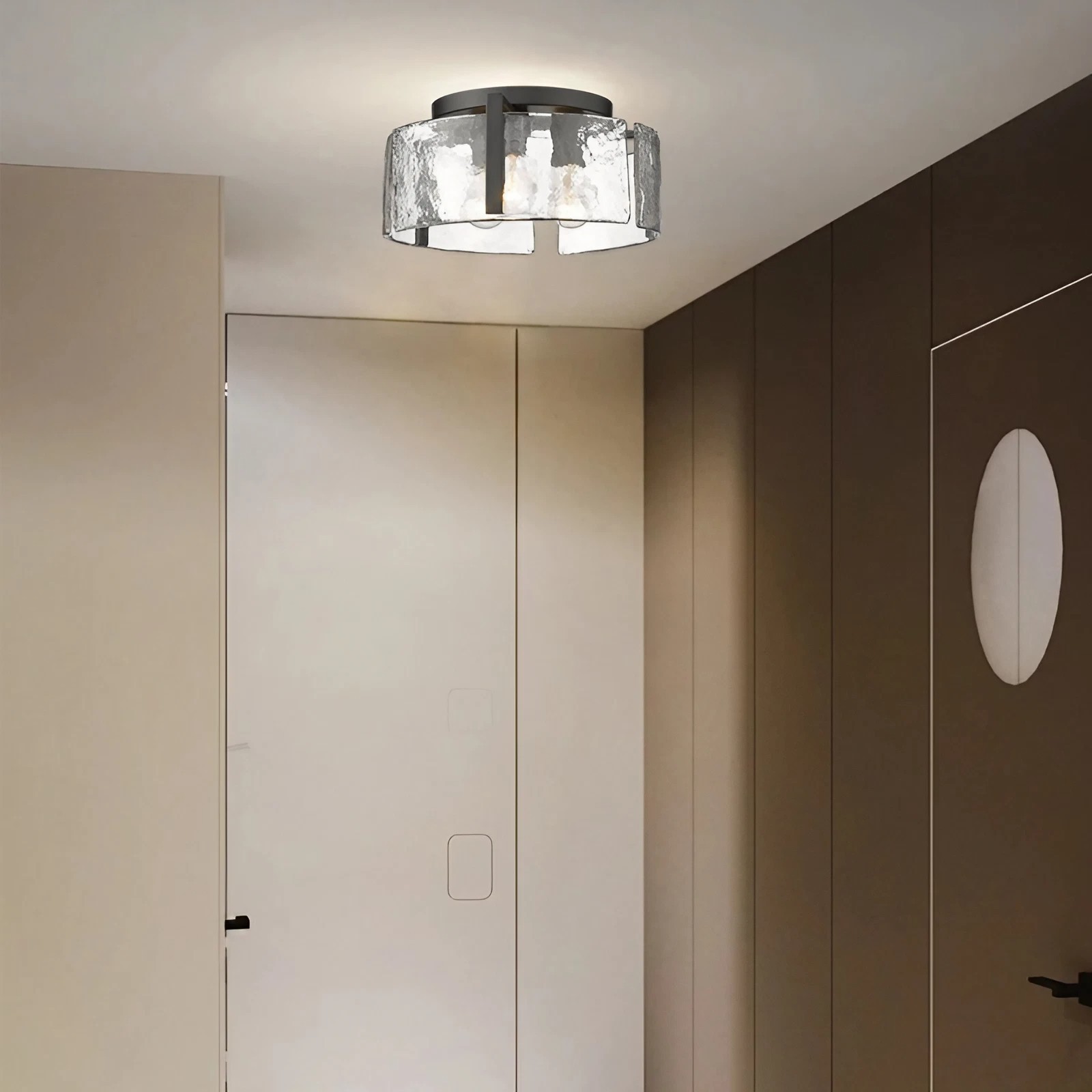 Moderne Inbouwplafondlamp Met Glazen Trommel HL267