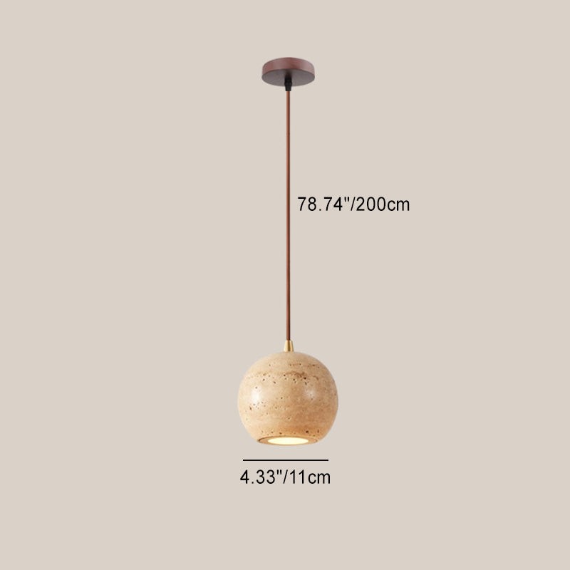 Traditionele Japanse Travertijn Houten Hanglamp HL869