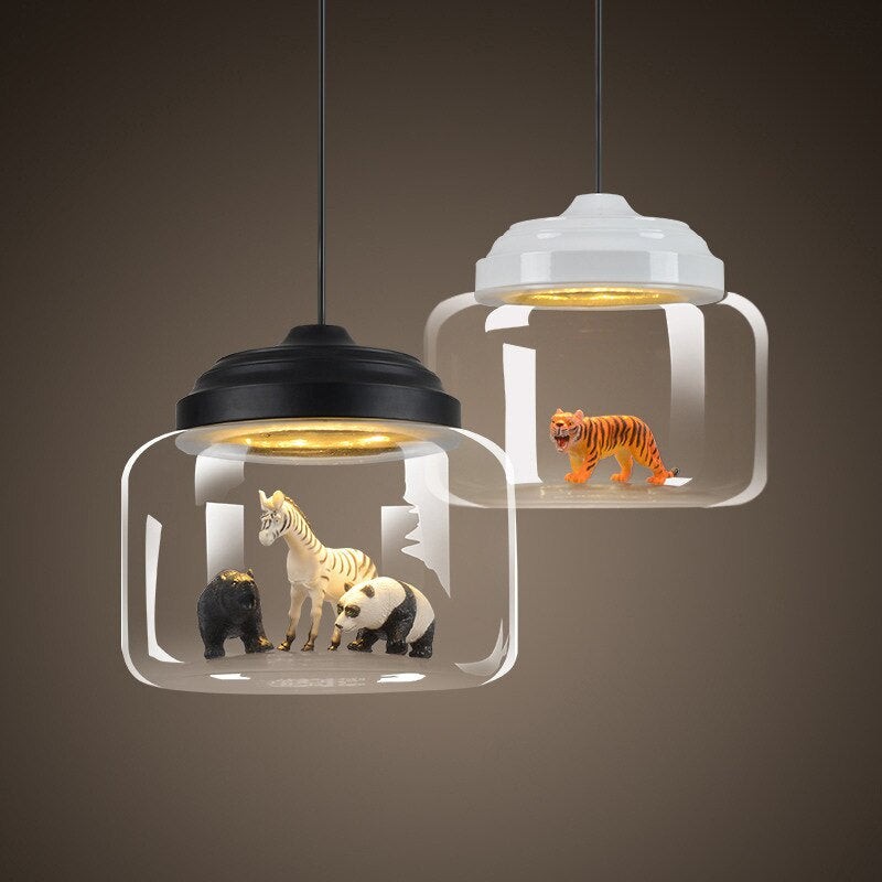 Glazen Kap Little Zoo Hanglamp Voor Kinderkamer HL30