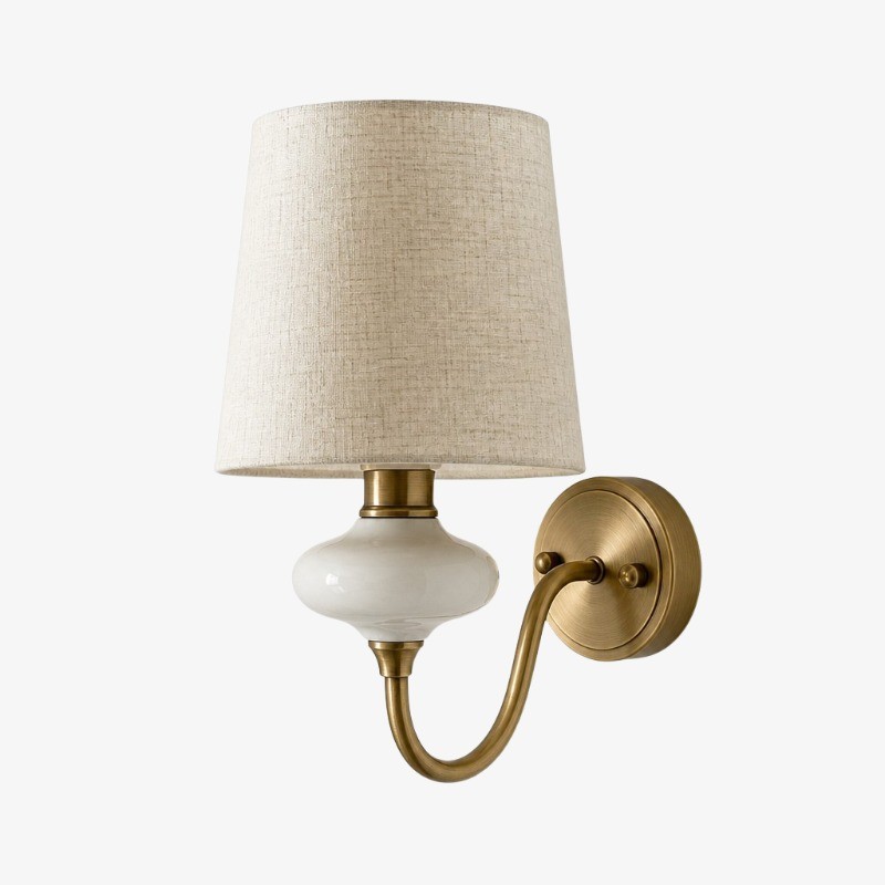 Shellure Keramische Schelp Wandlamp - Elegante Franse Stijl Slaapkamer Accentlamp HL3552
