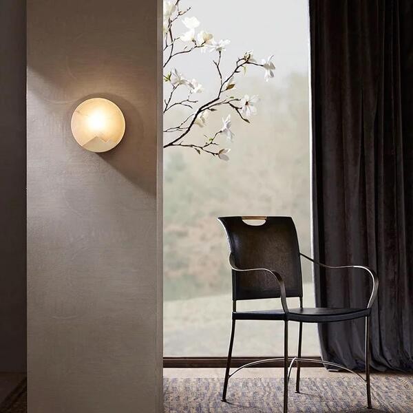 Zuiver Koper Marmeren Maan Wandlamp HL57