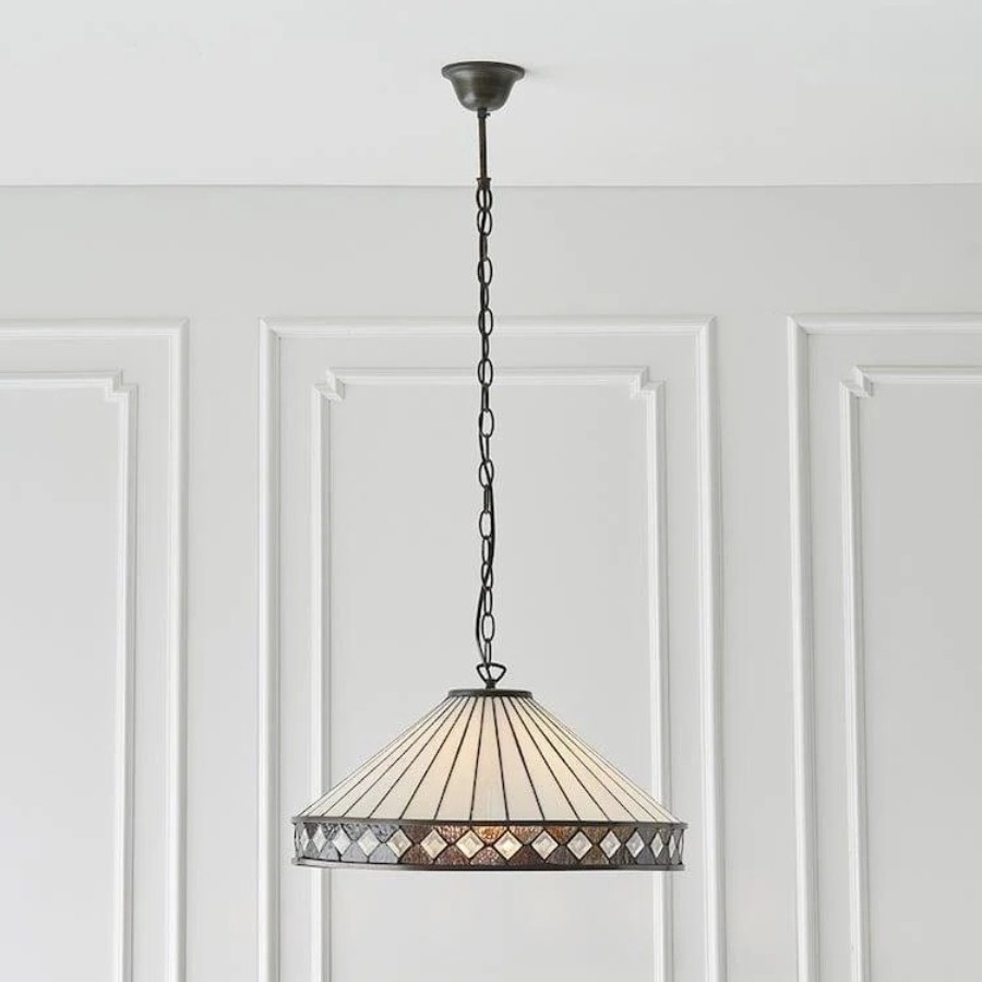 TF Fargo hanglamp - Verlichting in Tiffany-stijl met een Art Deco kap en verstelbare ketting HL2165