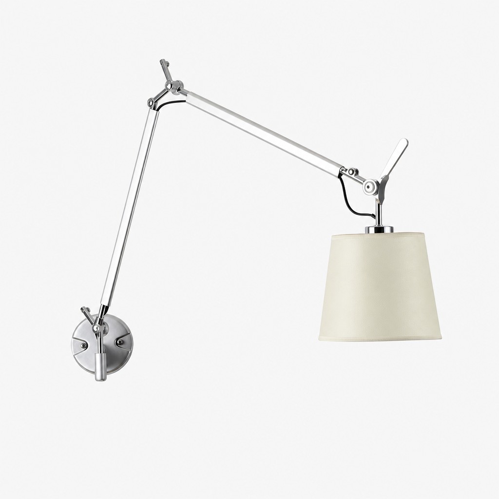 Lunavera Moderne Wandlamp met Verstelbare Arm en Kap van Capizschelp of Stof HL3542