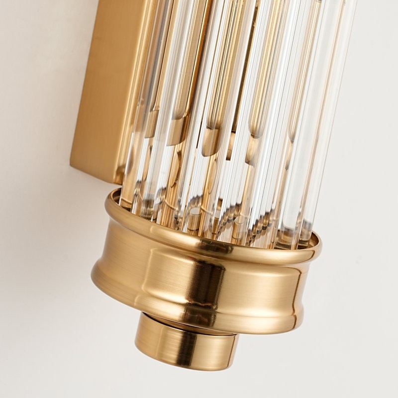 Bravira geribbelde cilindrische glazen wandlamp - moderne Scandinavische wandlamp voor hal en woonkamer HL2440