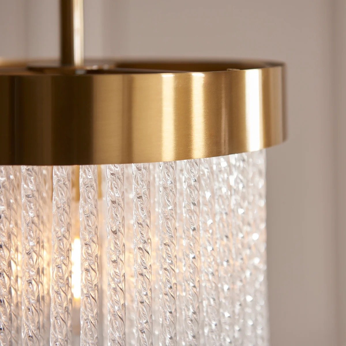Cavara kroonluchter met meerdere lagen glazen stangen - messing hanglamp met meerdere lagen voor eetkamer en entree HL2077