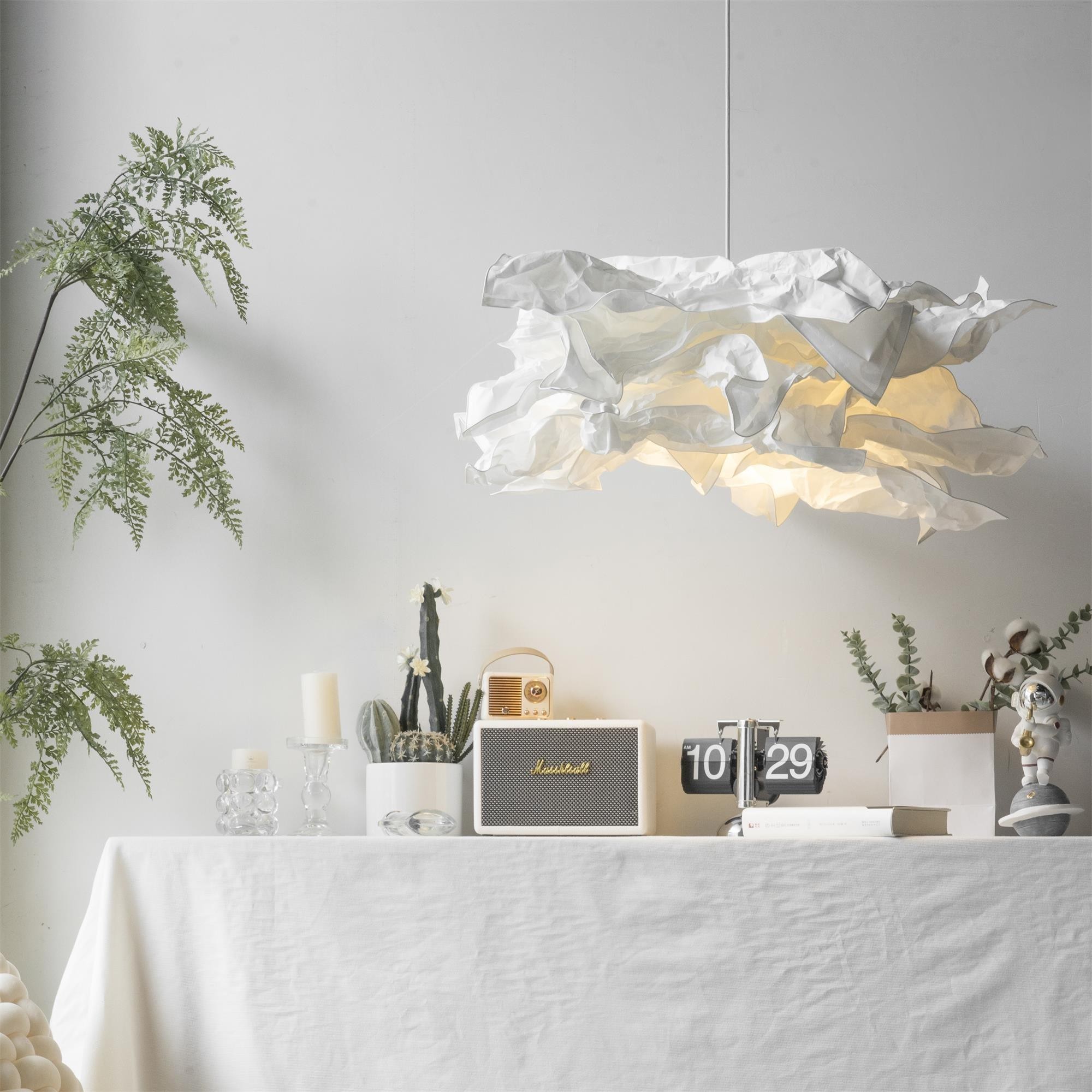 Moderne crèmekleurige papieren hanglamp HL636