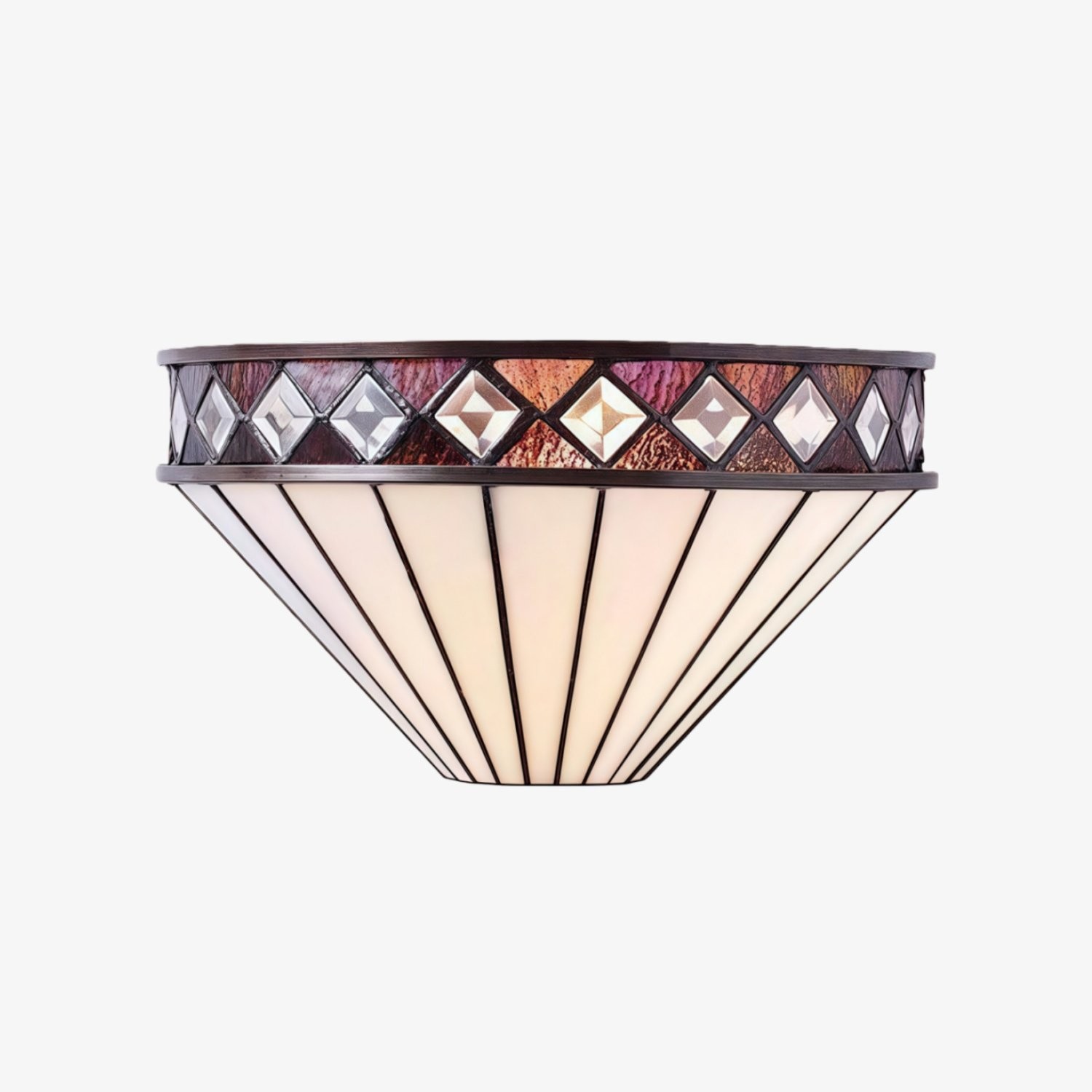 TF Fargo Art Deco wandlamp met diamantmotief - Glazen wandlamp voor hal en slaapkamer HL2181