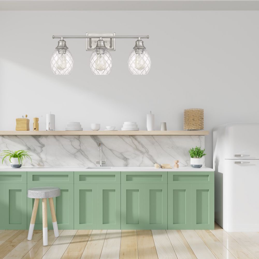 Moderne Boerderij Geborsteld Nikkel Glazen Wandlamp HL235