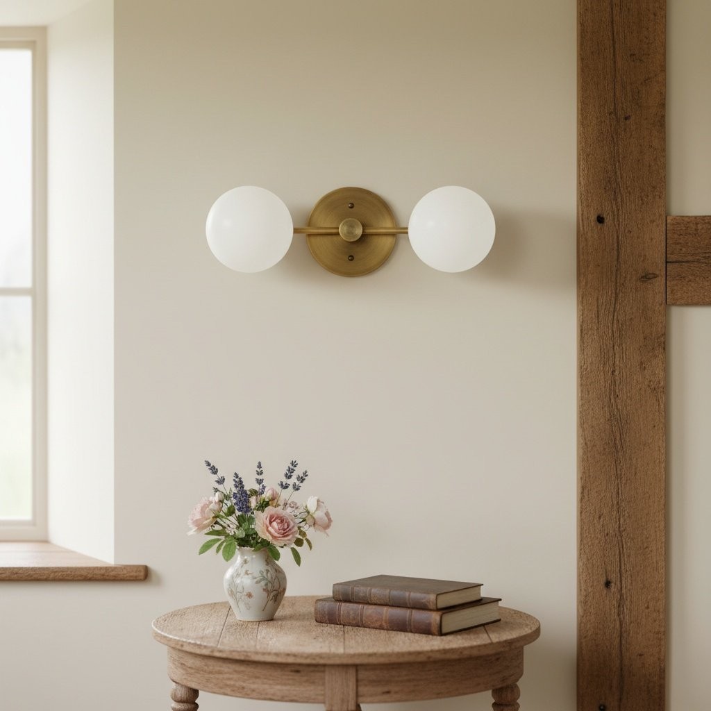 Glorica Glazen Badkamerlamp - Moderne Wandlamp van Messing voor Badkamerstijl HL1680