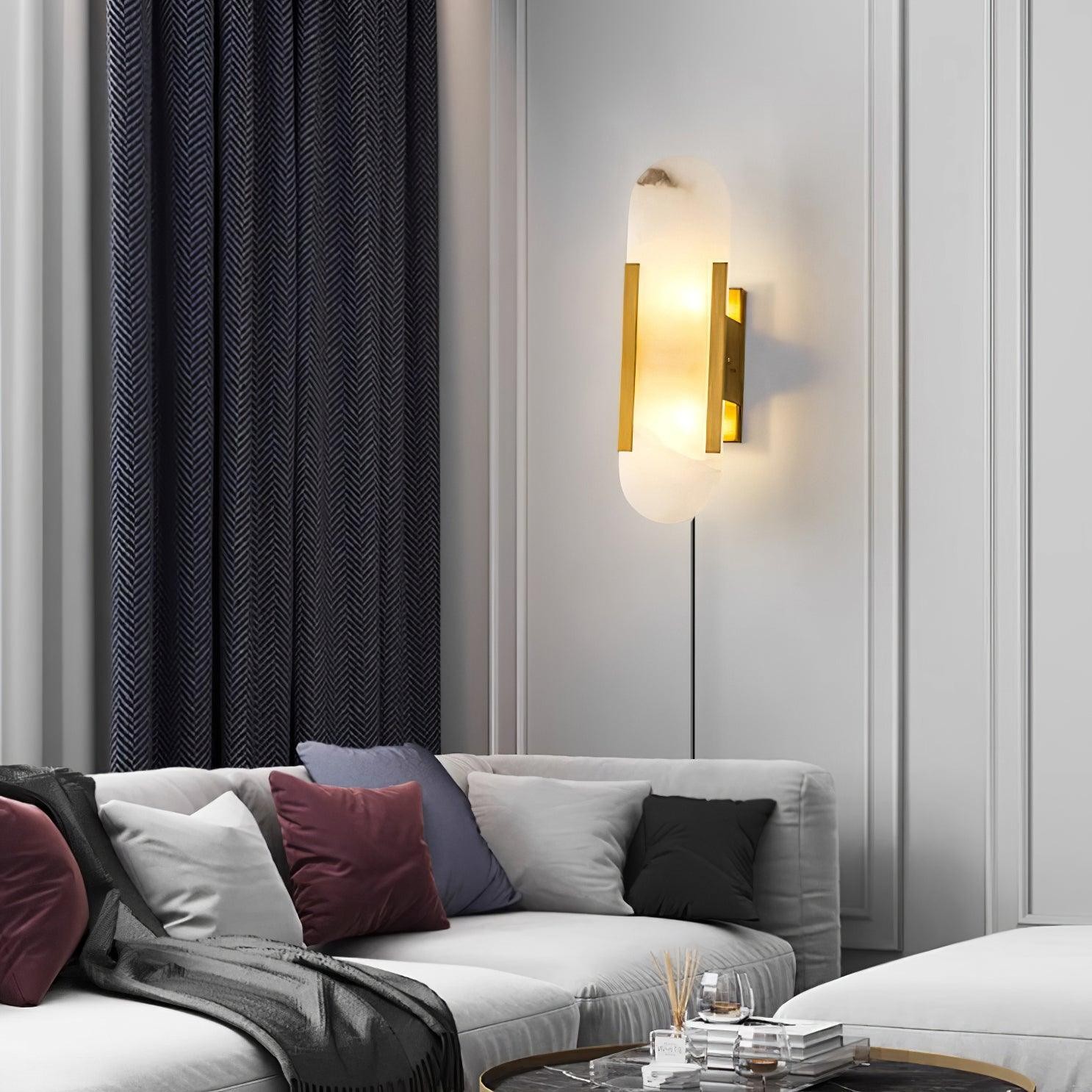Alabaster Verlengde Plug In Wandlamp HL714