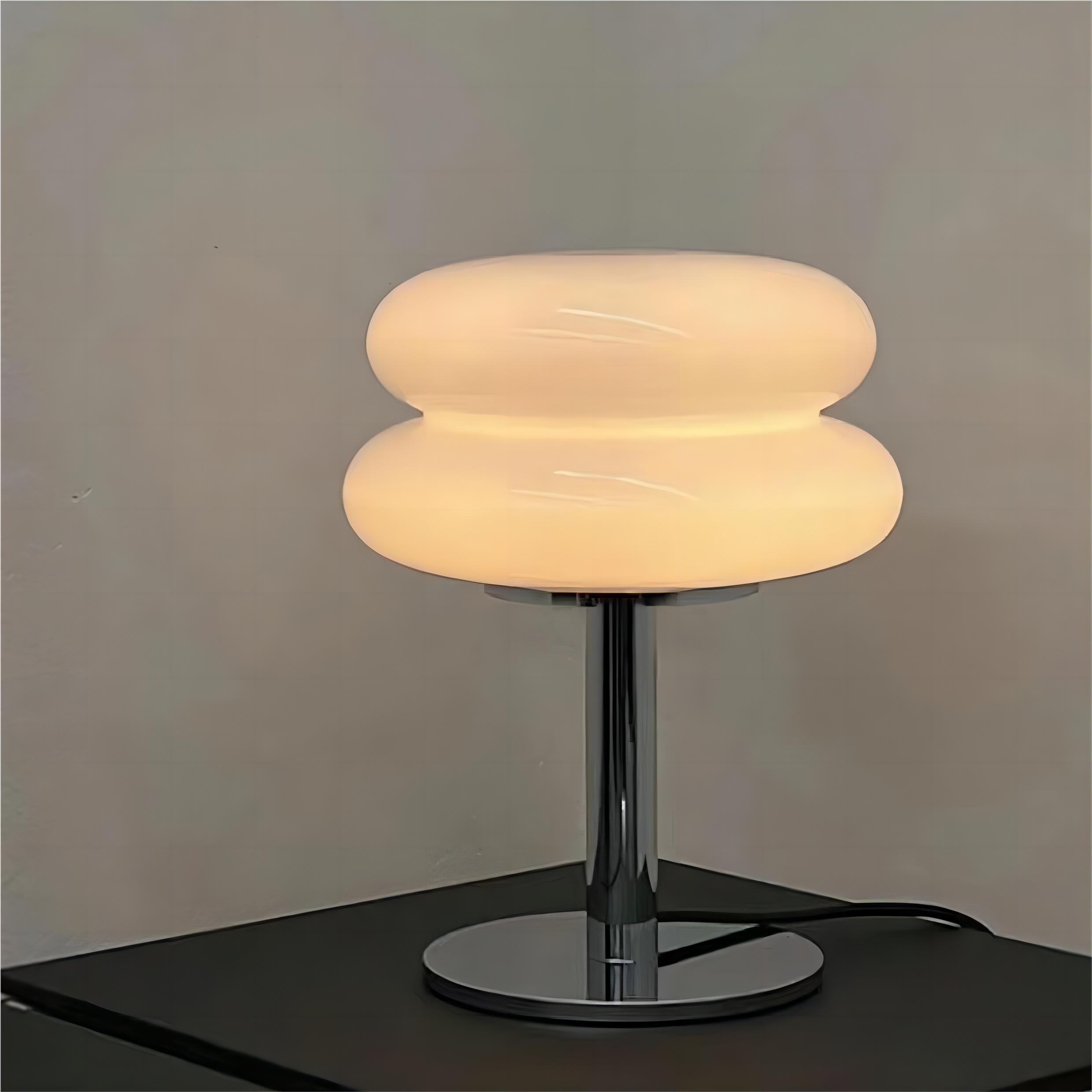 Bauhaus Dubbele Glazen Tafellamp - Sculpturale Gelaagde Nachtlamp voor Slaapkamer en Bureau HL22