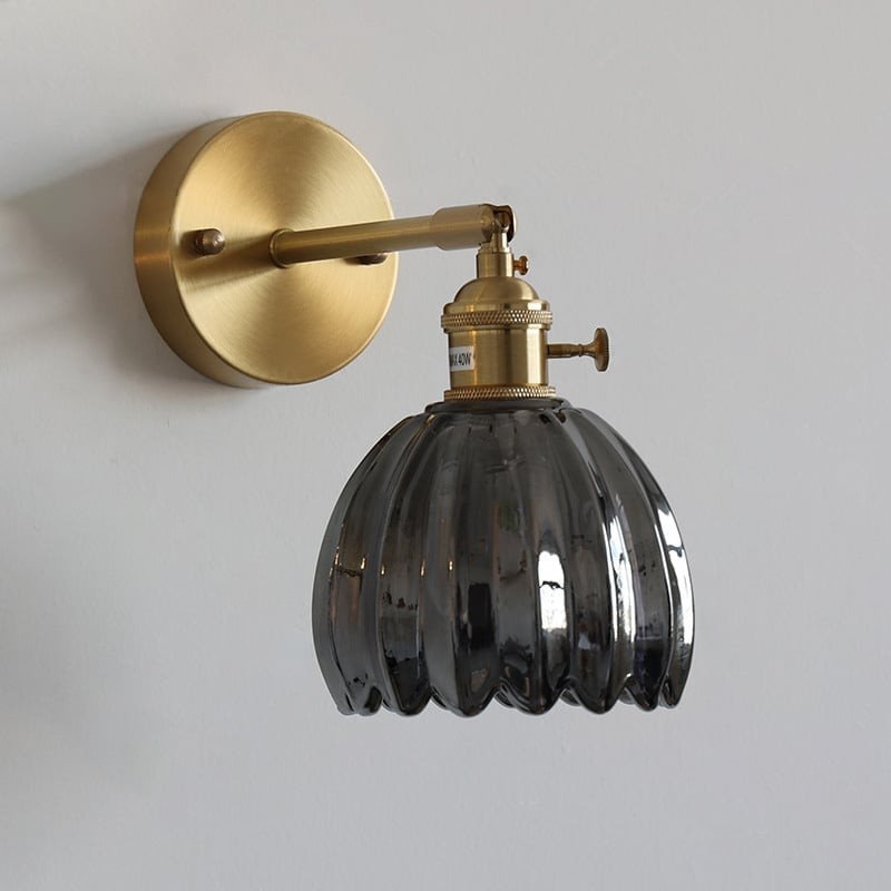 Vintage glazen bloemknop tulp wandlamp HL211