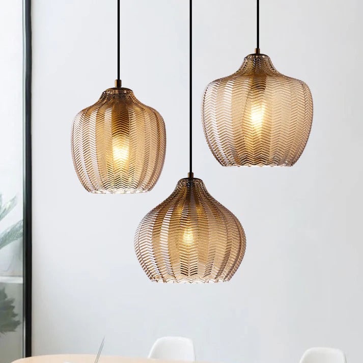 Hanglamp in golvend glas in Scandinavische stijl HL1242