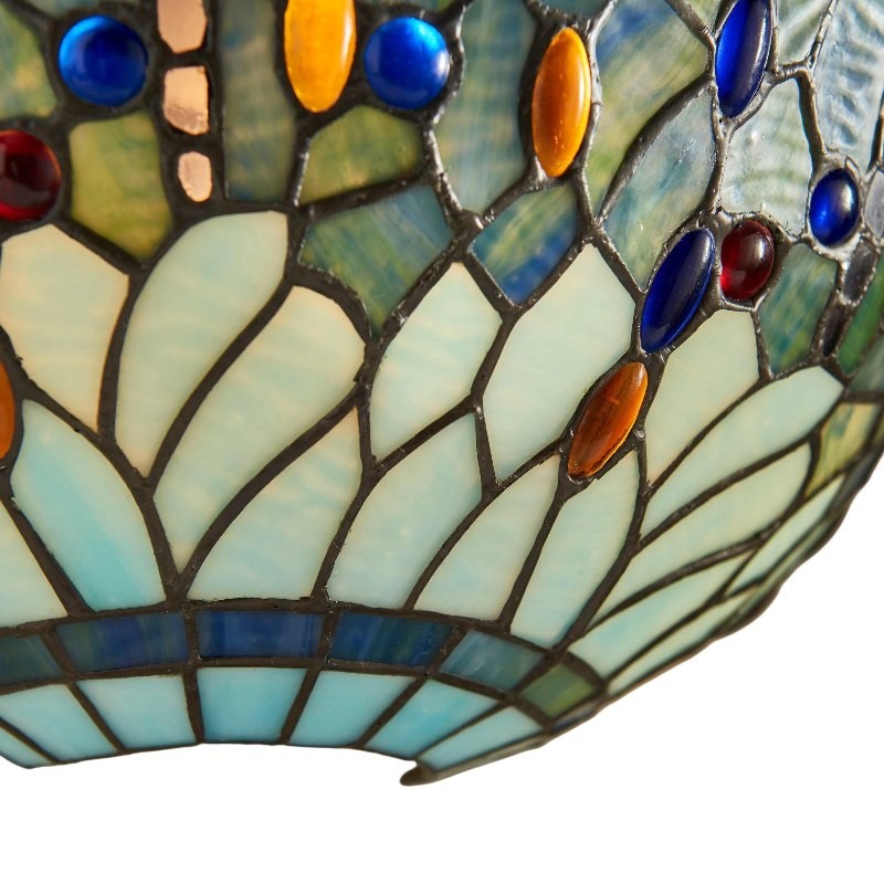 TF Wandlamp met libellenpatroon - Klassiek handgesneden glas-in-lood voor hallen en slaapkamers HL2117