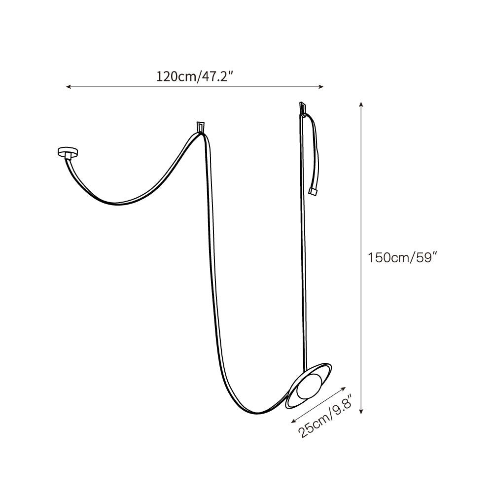 Hanglamp van leer met Light Rail-design HL3241