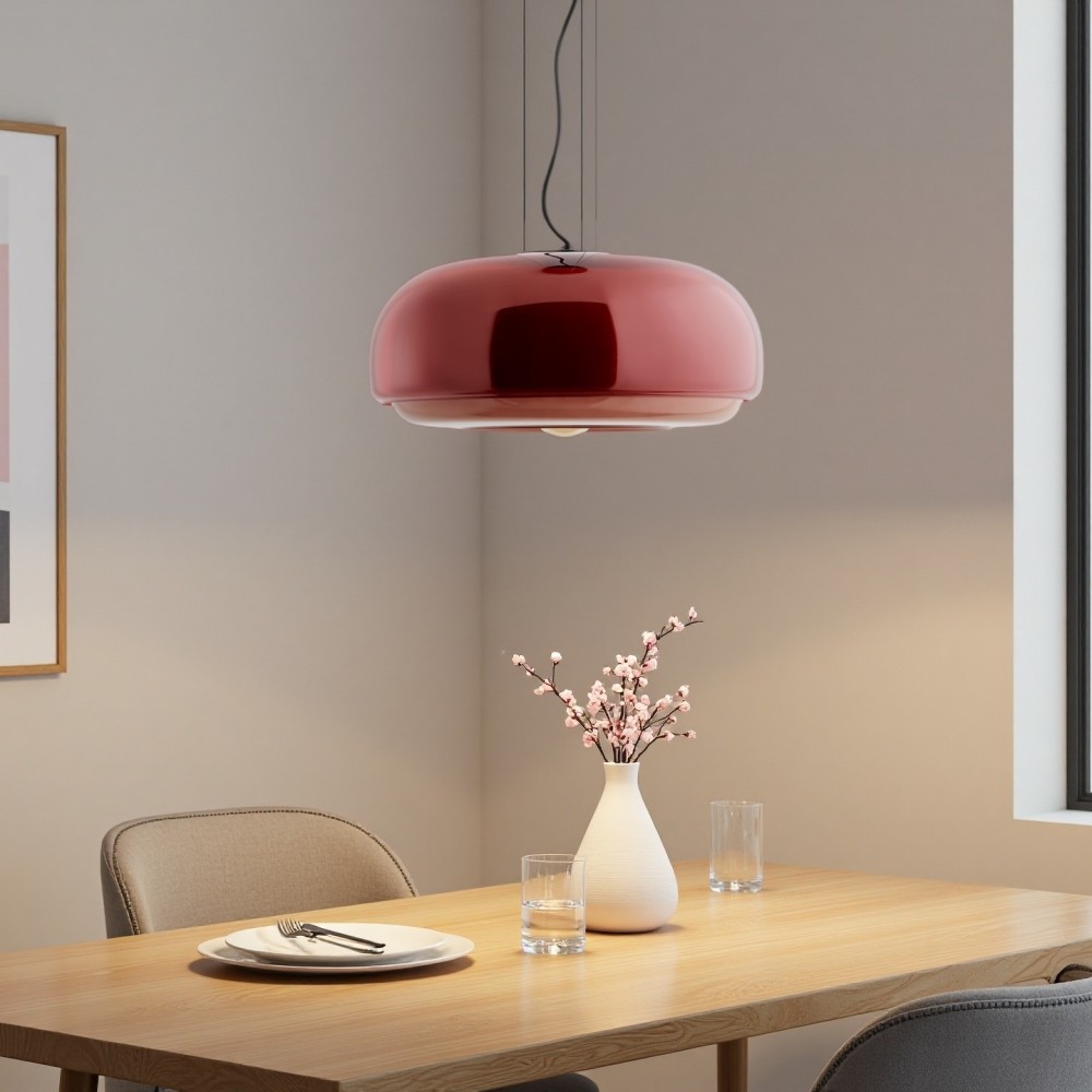 Clinco Macaron Hanglamp met Glas-in-lood - Moderne Hanglamp voor Eetkamer en Slaapkamer HL1098