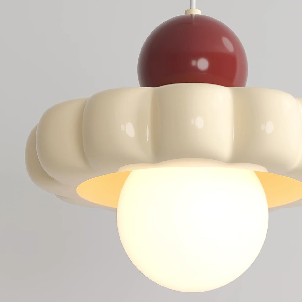 Crèmekleurige stijl lange lijn pompoen textuur hanglamp HL504