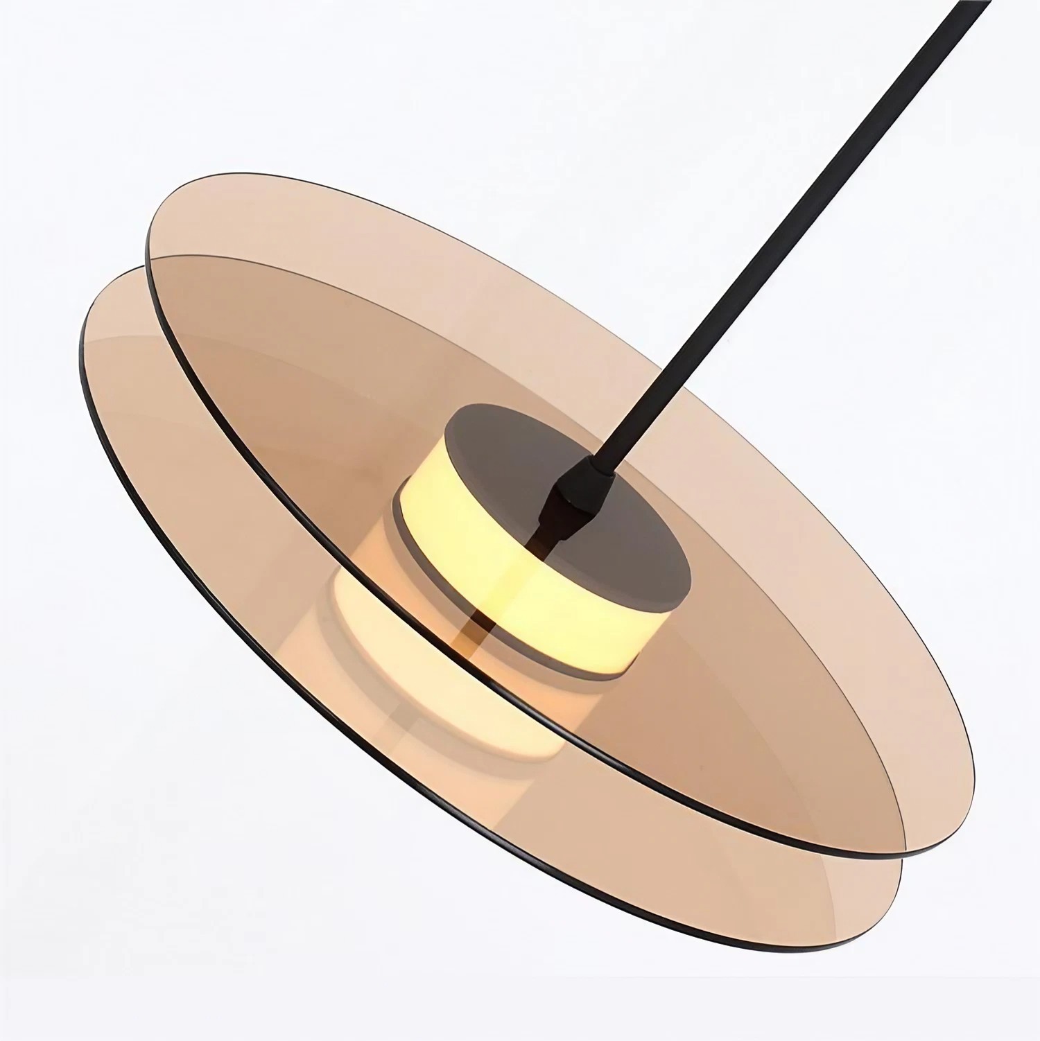 Bar art hanglamp met noorse glazen schijf HL17