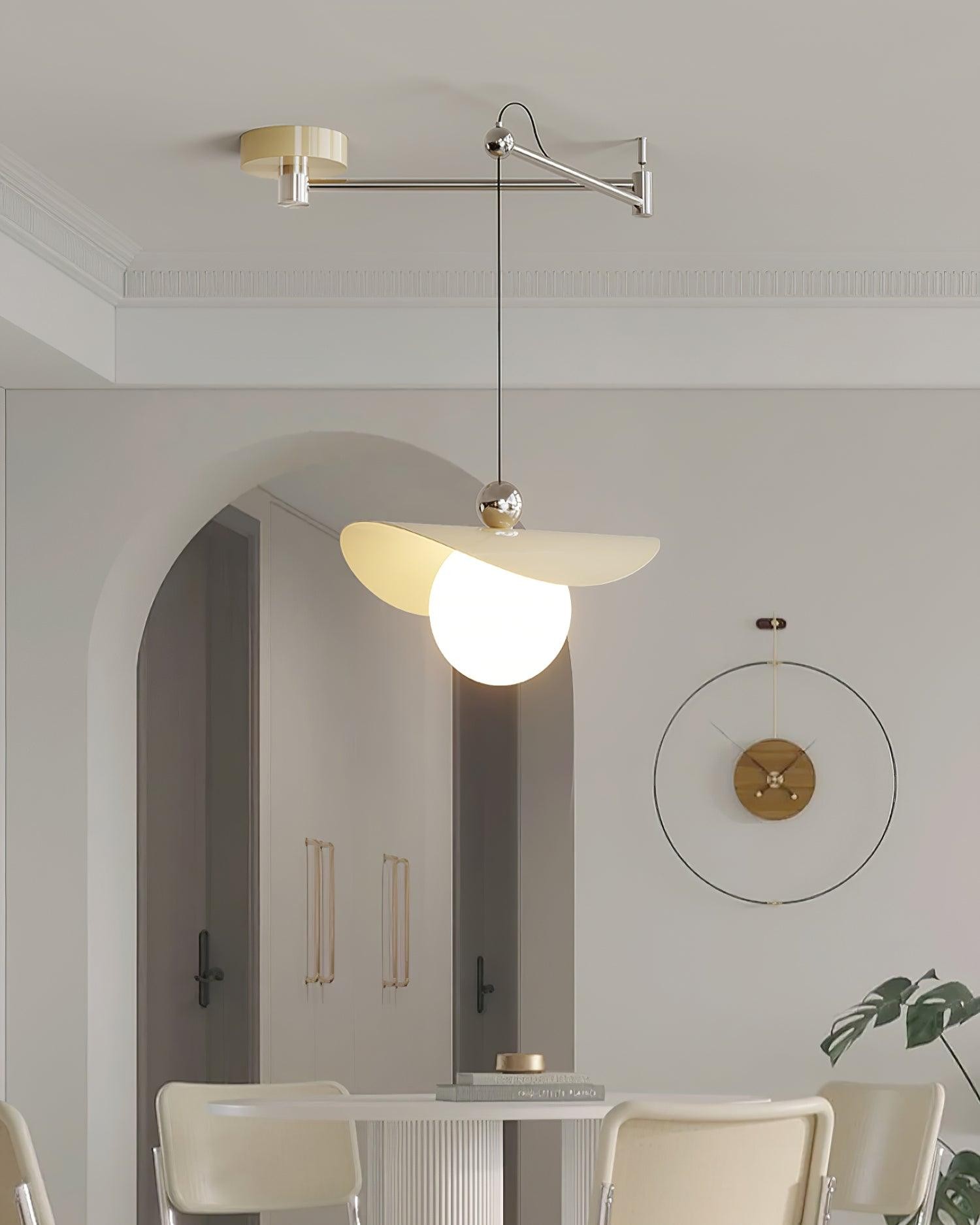 Eenvoudige verstelbare metalen hanglamp met zwenkarm HL990