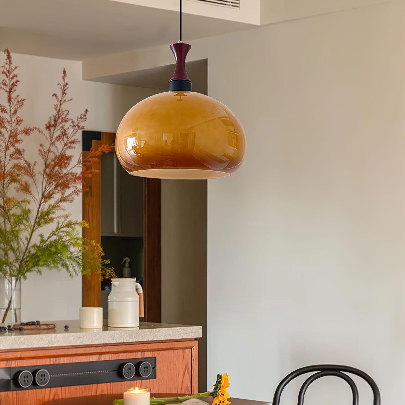 Bolvormige oranje praktische luxe hanglamp HL650