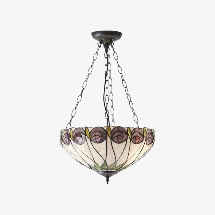 TF Hutchinson Tiffany hanglamp - Omgekeerde kunstglazen verstelbare hanglamp voor thuis HL2097