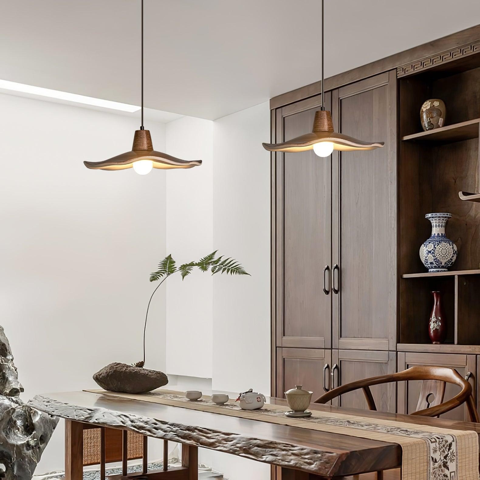Zwarte imitatie walnoot houtnerf keuken hanglamp HL864