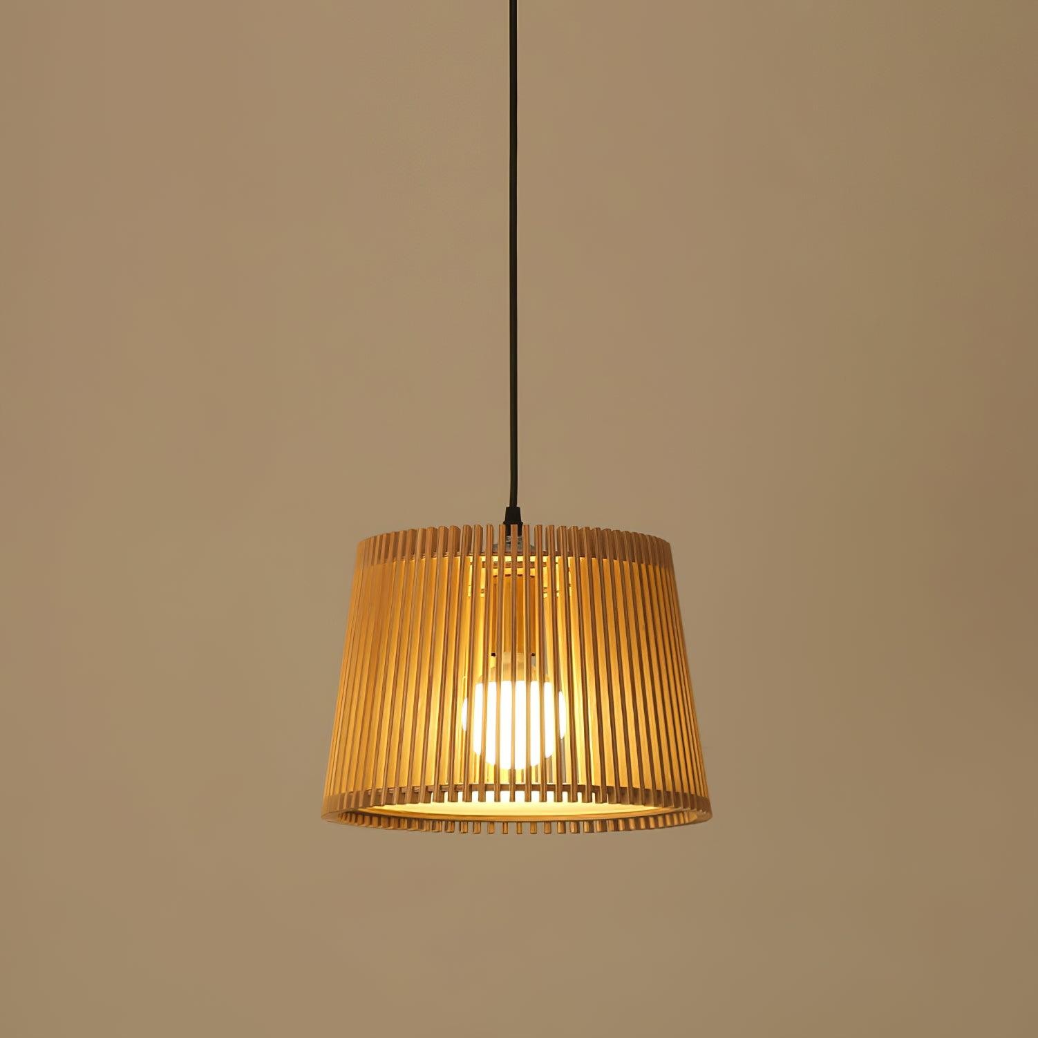 Houten boomstamkleurige kooi hanglamp HL752