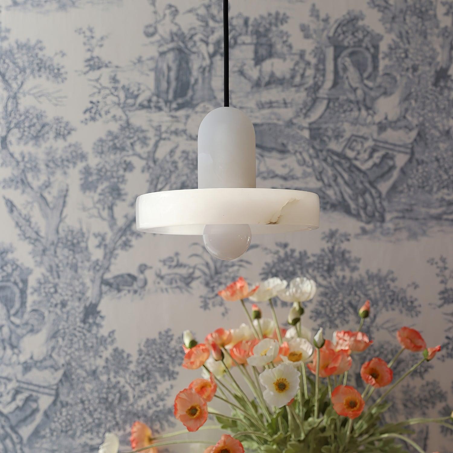 Elegante creatieve witte albasten hanglamp HL993