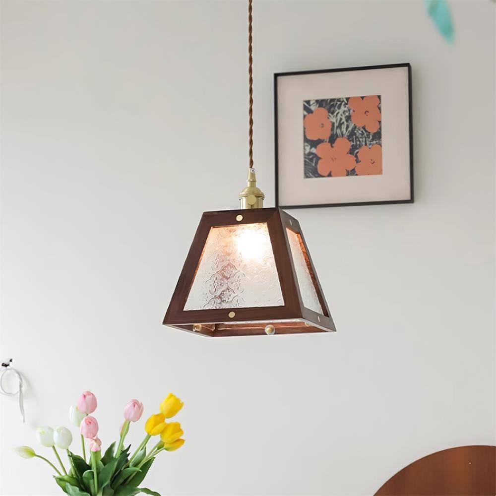 Retro patroon glazen hanglamp HL405