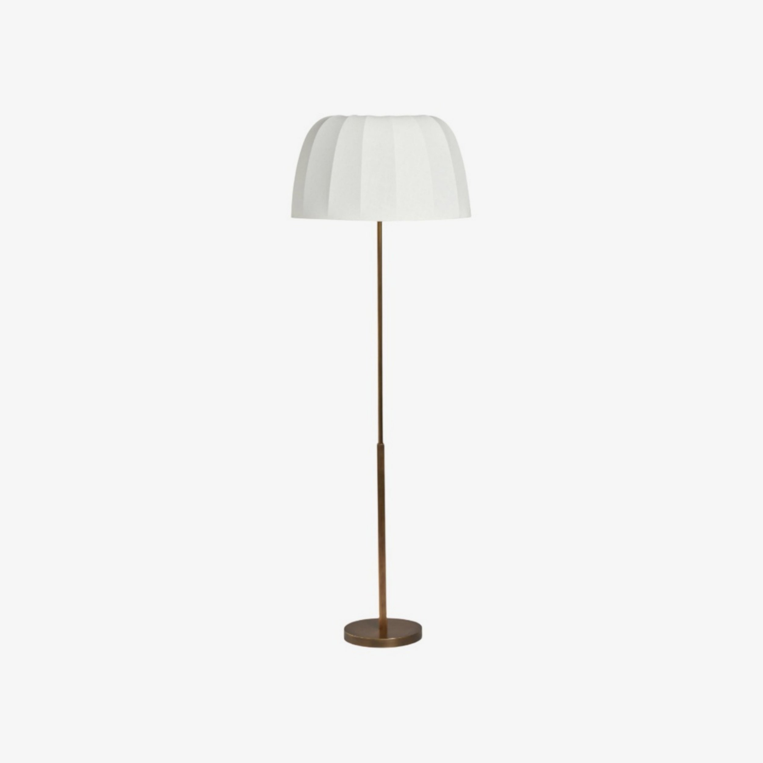 Vellaro messing vloerlamp met stoffen kap - Moderne staande lamp voor woonkamer of slaapkamer HL1876