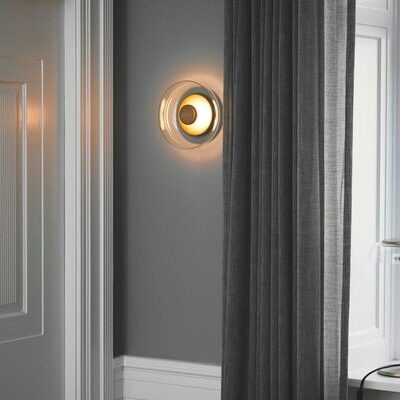 Goud LED Blossi Wandlamp Rond Glas