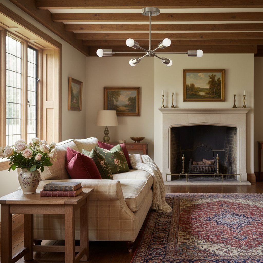 Mobilux Line Mid Century Modern Kroonluchter - 6-kops Hangende Plafondlamp HL1674