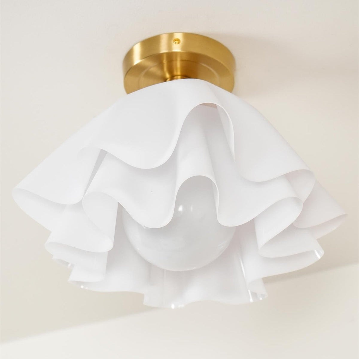 Lustra geplooide retro messing acryl plafondlamp HL3512