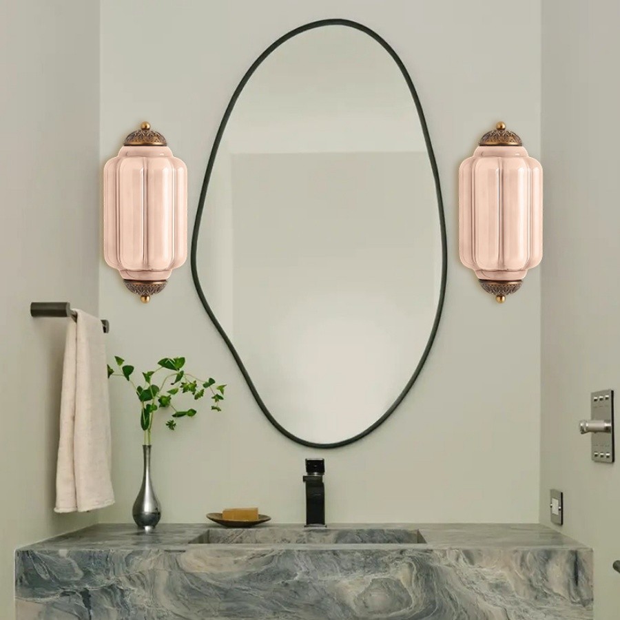 Eloise Long Pumpkin Retro Glazen Inbouw Wandlamp HL951