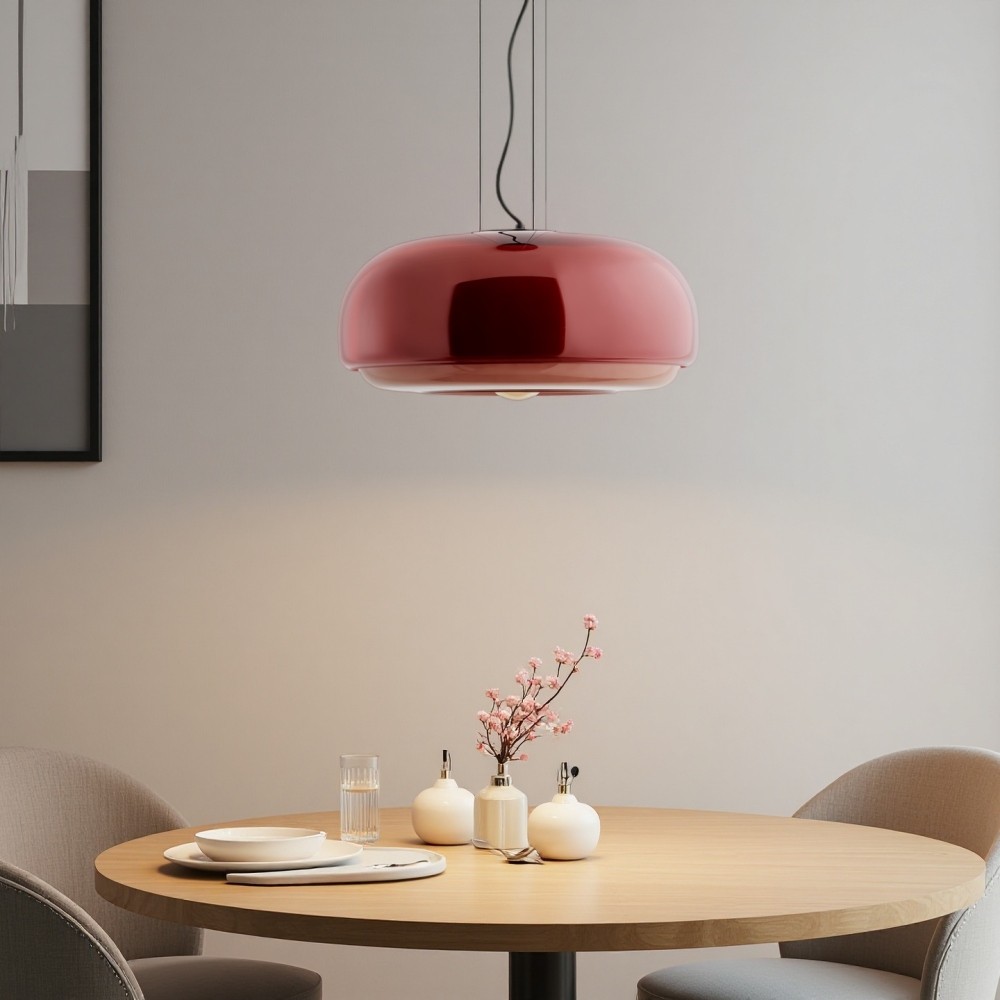 Clinco Macaron Hanglamp met Glas-in-lood - Moderne Hanglamp voor Eetkamer en Slaapkamer HL1098