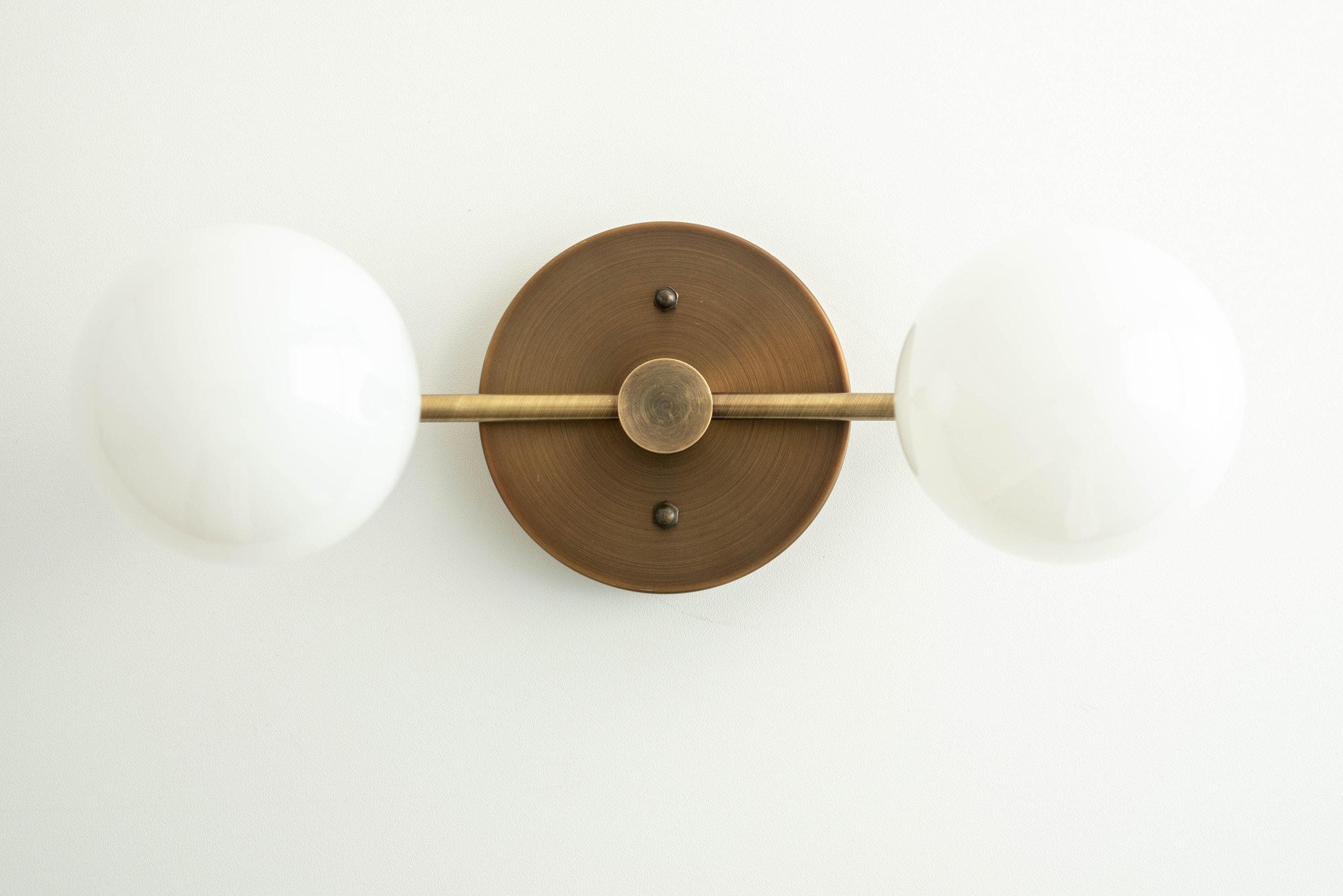 Glorica Glazen Badkamerlamp - Moderne Wandlamp van Messing voor Badkamerstijl HL1680