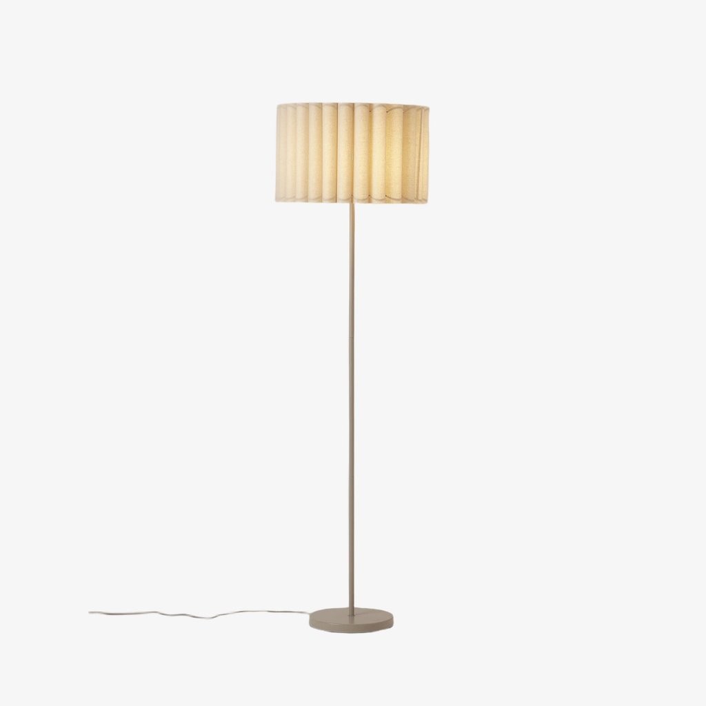 Velura staande vloerlamp - beige linnen kap en metalen voet HL2272