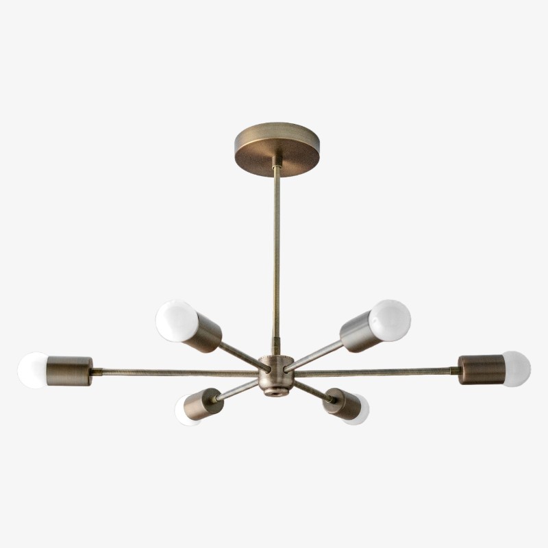 Mobilux Line Mid Century Modern Kroonluchter - 6-kops Hangende Plafondlamp HL1674