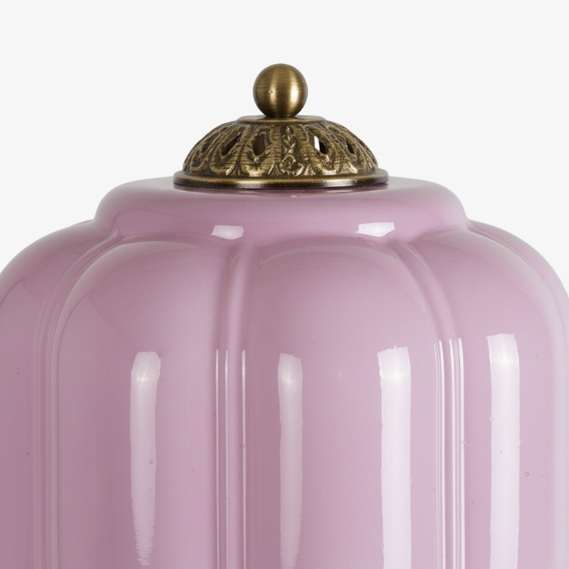 Eloise Vloerlamp van getextureerd glas in pompoenvorm - Organisch artistiek ontwerp en retrostijl voor de woonkamer HL2510