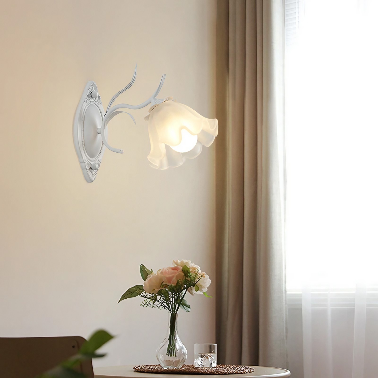 Nordic Retro Leliebloem Glazen Wandlamp HL304