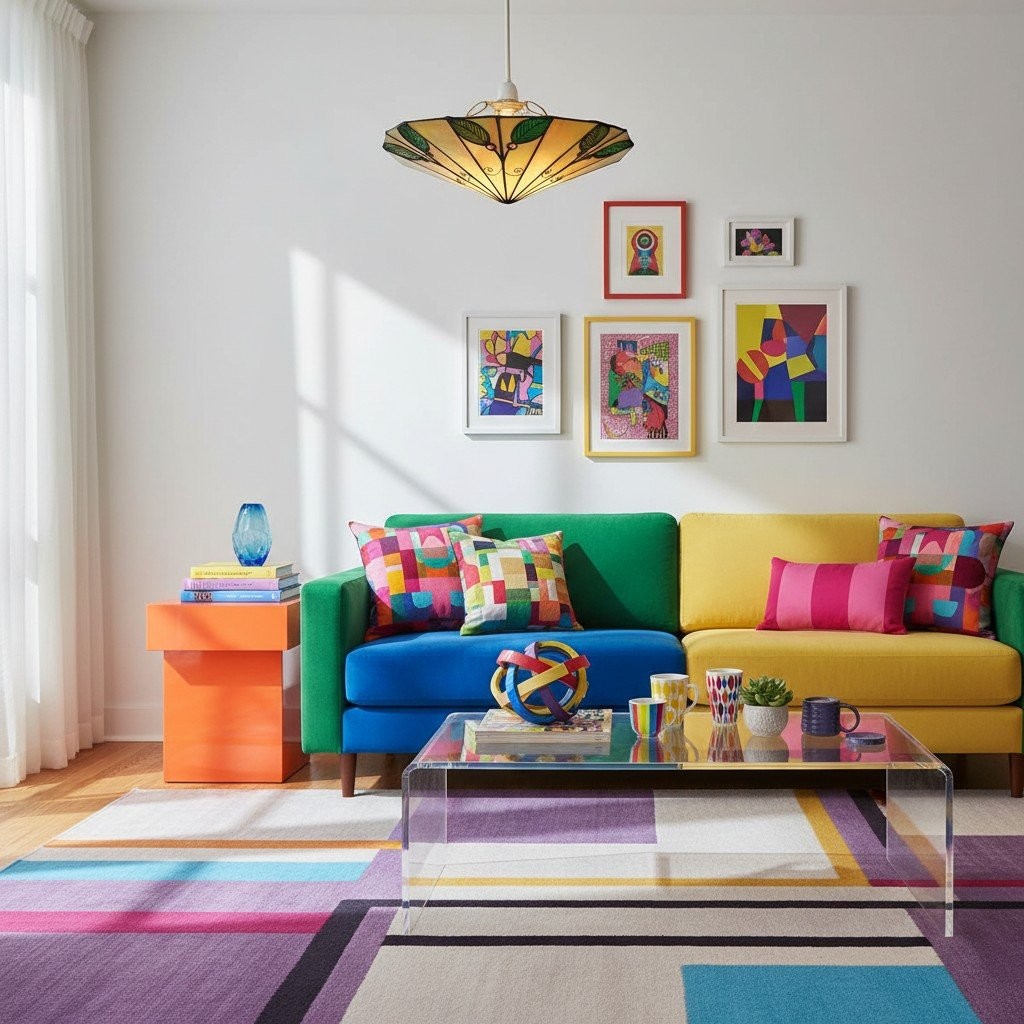 TF Harken Tiffany-stijl hanglampkap met bladmotief, gebrandschilderd glas, voor woonkamer en slaapkamer HL2024