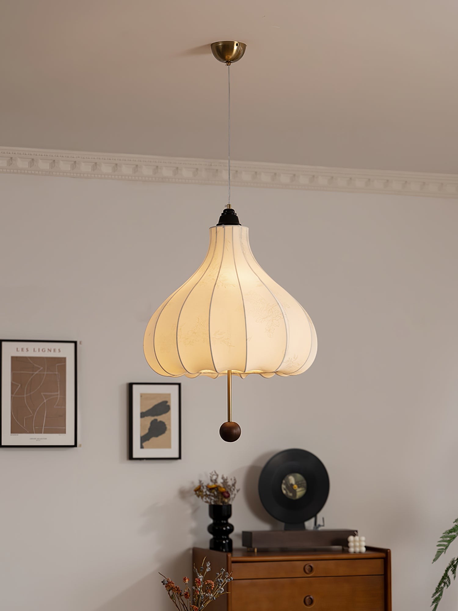 Retro Kastanje Stoffen Hanglamp HL495
