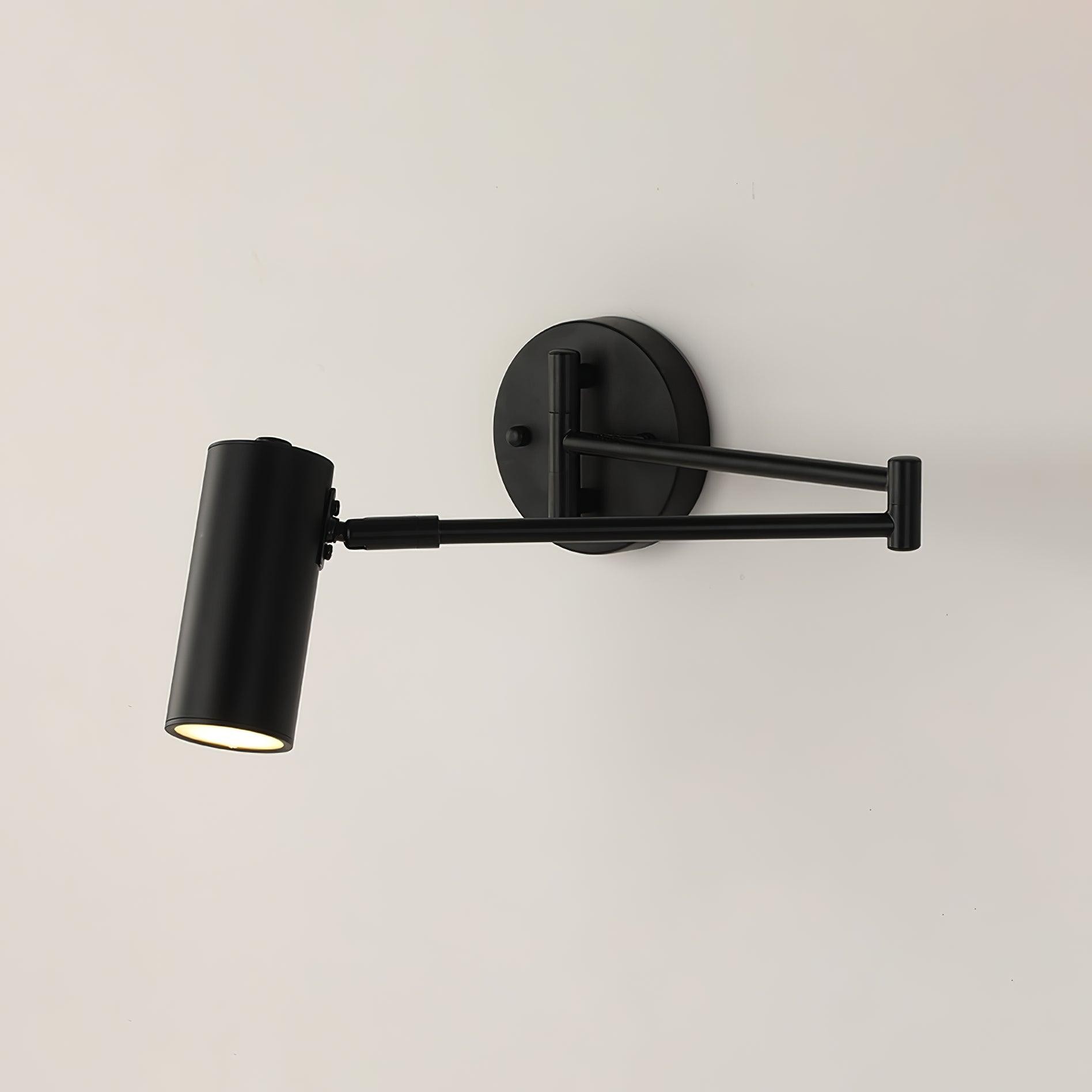 Moderne metalen cilindervormige wandlamp met zwenkarm HL1076