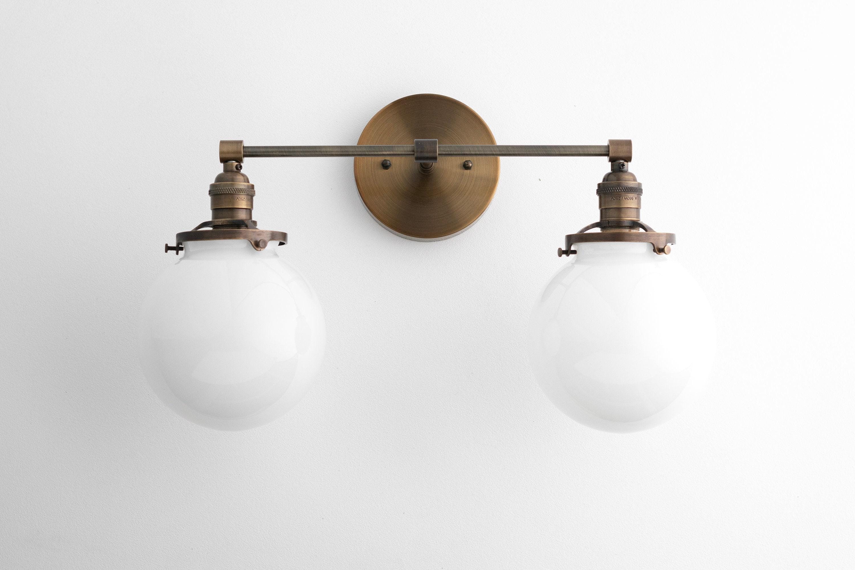 Lumio Globe glazen bol wastafellamp - moderne badkamerlamp met twee lampen HL1671