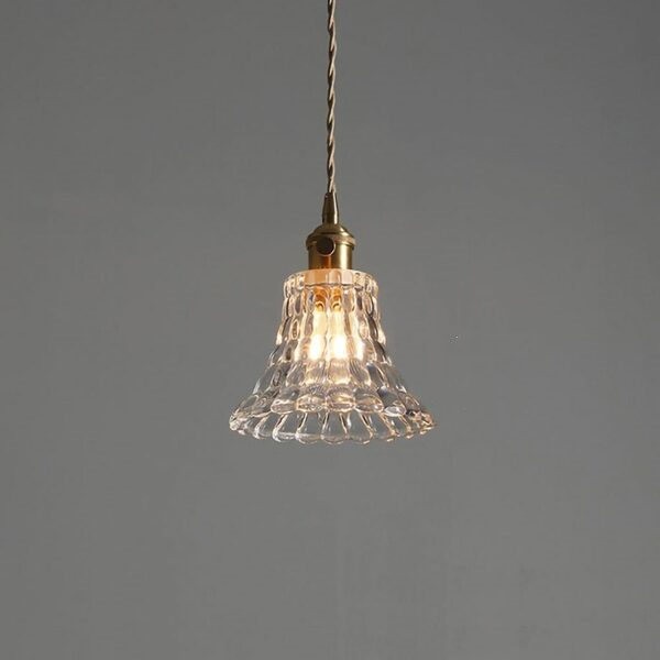 Antiek helder geribbeld glas Slaapkamer keuken hanglamp HL48