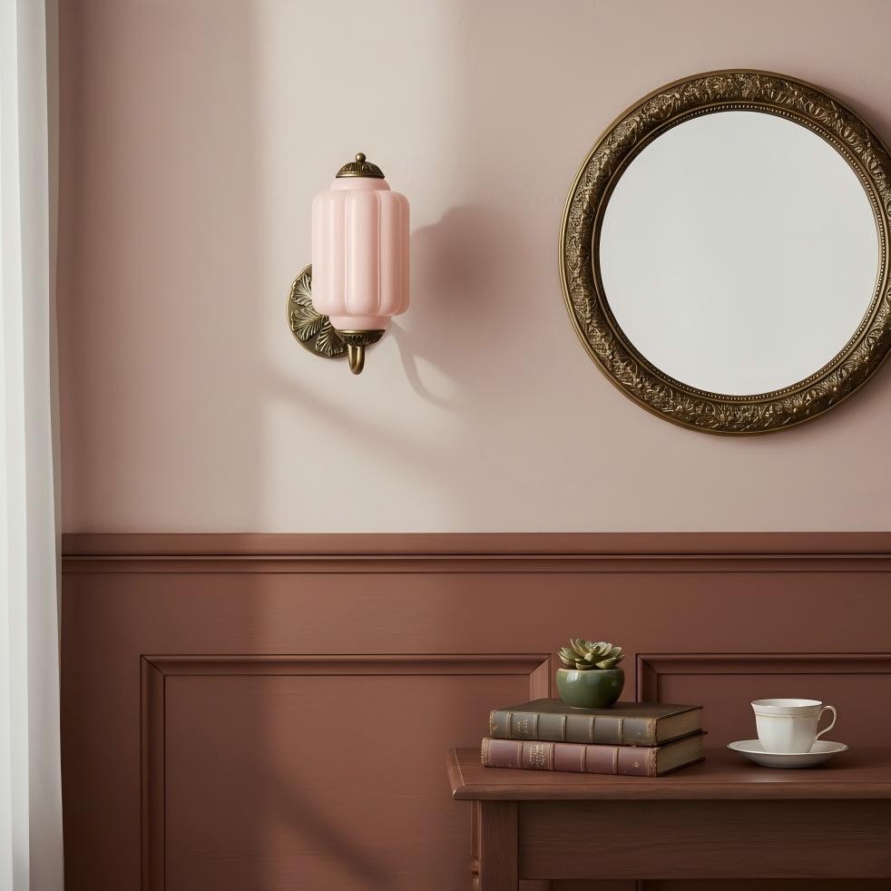 Vintage Melkglas Eloise Kandelaar Wandlamp HL844