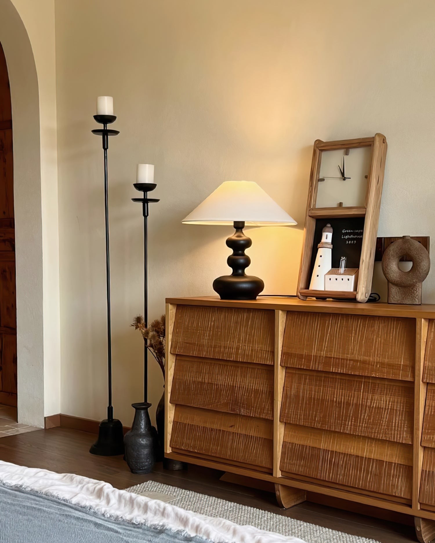 Nordic Retro Massief Houten Tafellamp HL472