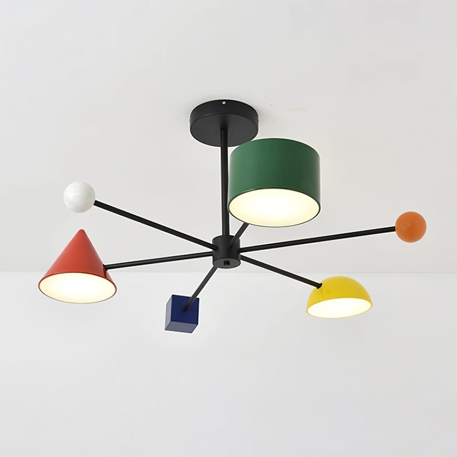 Geometrische kleurrijke plafondlamp HL525